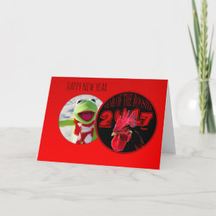 Cartes Pour Fêtes Annuelles Rooster Rustique Année 2017 Ajouter votre image Sa