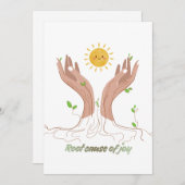 Cartes Pour Fêtes Annuelles Root Cause of Joy | Nature Hands and Sun Greeting  (Devant / Derrière)