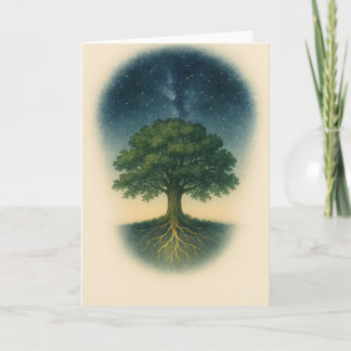 Cartes Pour Fêtes Annuelles Rooted & Rising Family Tree Constellation