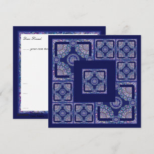Cartes Pour Fêtes Annuelles Rosace bleue