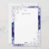 Cartes Pour Fêtes Annuelles Rosace bleue et flocon de neige (Dos)