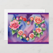 Cartes Pour Fêtes Annuelles Rose (Devant / Derrière)