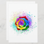 Cartes Pour Fêtes Annuelles Rose arc-en-ciel coloré (Devant / Derrière)