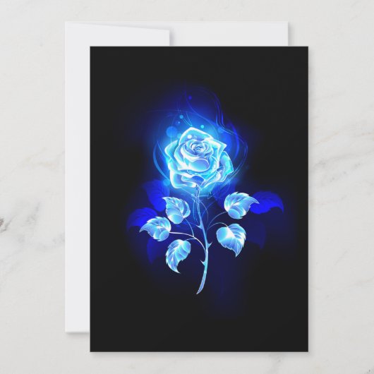 Cartes Pour Fêtes Annuelles Rose bleu brûlant (Devant)