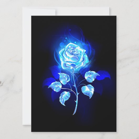 Cartes Pour Fêtes Annuelles Rose bleu brûlant (Devant)