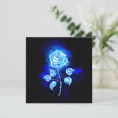 Cartes Pour Fêtes Annuelles Rose bleu brûlant (Debout devant)