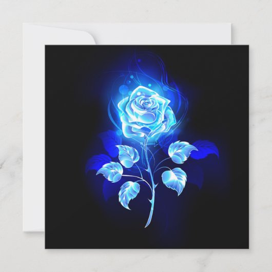 Cartes Pour Fêtes Annuelles Rose bleu brûlant (Devant)