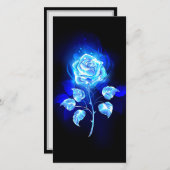 Cartes Pour Fêtes Annuelles Rose bleu brûlant (Devant / Derrière)