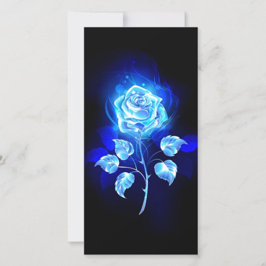 Cartes Pour Fêtes Annuelles Rose bleu brûlant (Devant)