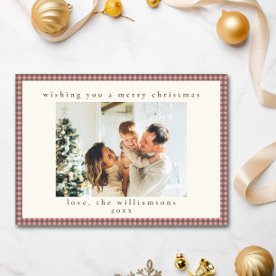 Cartes Pour Fêtes Annuelles Rose Chocolat Marron Vichy Famille Noël