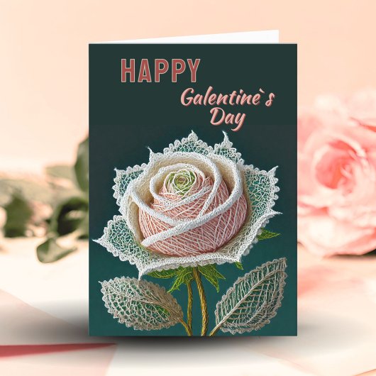 Cartes Pour Fêtes Annuelles Rose de dentelle Saint-Valentin