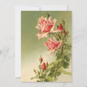 Cartes Pour Fêtes Annuelles Rose de jardin victorienne rose vintage pour la Sa