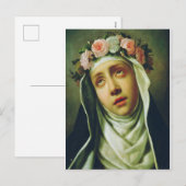 Cartes Pour Fêtes Annuelles Rose de Lima par Francesco de Mura (Devant / Derrière)