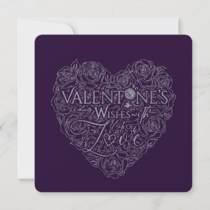 Cartes Pour Fêtes Annuelles Rose Élégante Cœur Saint-Valentin Violet