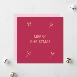 Cartes Pour Fêtes Annuelles Rose et crème illustré ruban Joyeux Noël