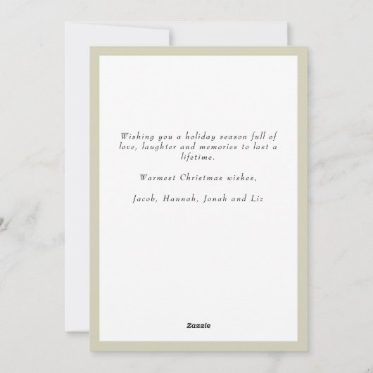 Cartes Pour Fêtes Annuelles Rose et Sage vert Plaid 3 Photo Noël (Dos)