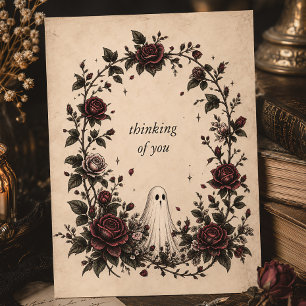 Cartes Pour Fêtes Annuelles Rose fantôme vintage Pensant à toi