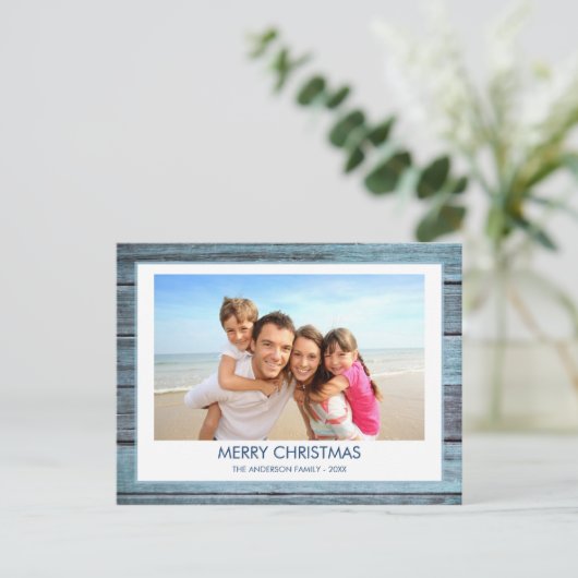 Cartes Pour Fêtes Annuelles Rose Gold Foil - Bleu de la Marine Noël (Debout devant)