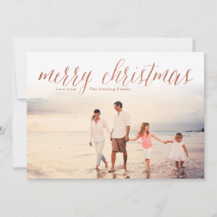 Cartes Pour Fêtes Annuelles Rose Gold Joyeux Parties scintillant de Noël Look