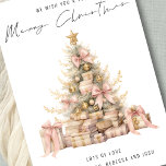 Cartes Pour Fêtes Annuelles Rose Gold Tree 2026 Calendrier Joyeux Noël<br><div class="desc">Rose Gold Treet 2026 Calendrier Joyeux Noël est dans un stylet de style manuscrit. Avec un calendrier pratique 2026 au dos pour vos récipiendaires et de bonnes salutations pour le Nouvel An.</div>