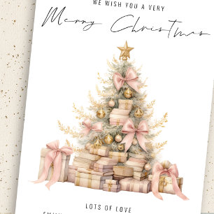 Cartes Pour Fêtes Annuelles Rose Gold Tree 2026 Calendrier Joyeux Noël