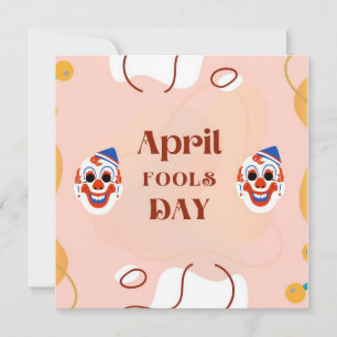 Cartes Pour Fêtes Annuelles Rose Jaune Coloré Amusant Avril Fools Day