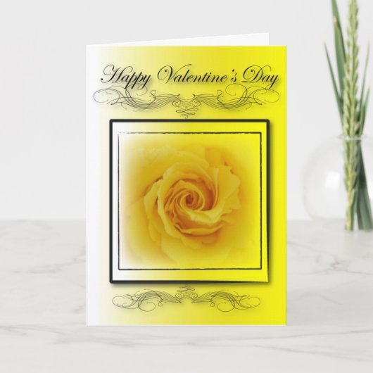 Cartes Pour Fêtes Annuelles Rose jaune Valentine (Devant)