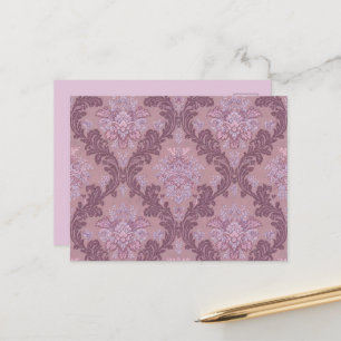 Cartes Pour Fêtes Annuelles Rose Mauve Lilas Lavande Poussiéreuse Élégant Dama