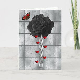 Cartes Pour Fêtes Annuelles Rose Noir D'Amour