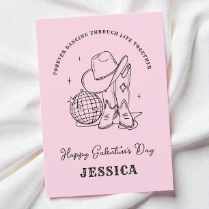 Cartes Pour Fêtes Annuelles Rose occidentale Script Bff Joyeuse Galentine's Da