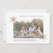 Cartes Pour Fêtes Annuelles Rose Parties scintillant or Snowflakes Noël Photo (Devant)