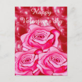 Cartes Pour Fêtes Annuelles Rose personnalisé avec coeurs 3d (Devant)
