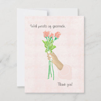 Cartes Pour Fêtes Annuelles Rose Petals of gratitude Thank you card