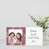 Cartes Pour Fêtes Annuelles Rose/Photo (Debout devant)