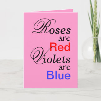 Cartes Pour Fêtes Annuelles Rose Red Violets Blue Valentine Poème