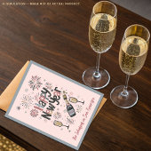 Cartes Pour Fêtes Annuelles Rose Retro Mid Century Moderne Style Bonne année