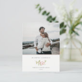 CARTES POUR FÊTES ANNUELLES ROSE ROSE BLANC DOUX MINIMAL MARIÉ MERRIELLEMENT (Debout devant)