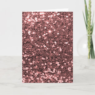 Cartes Pour Fêtes Annuelles Rose Rose Gold Faux Glitter Shine Print