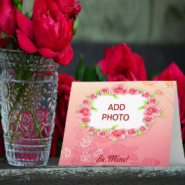 Cartes Pour Fêtes Annuelles Rose Roses Valentine Ajouter Votre Photo