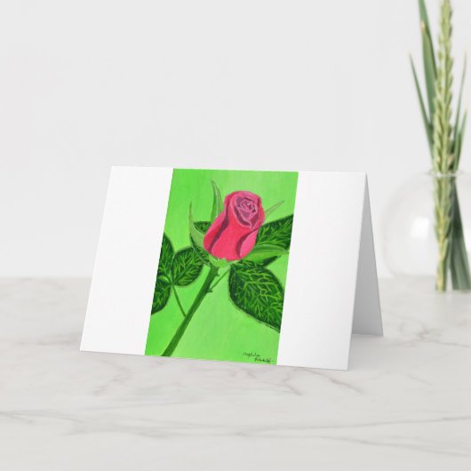 Cartes Pour Fêtes Annuelles Rose rouge (Devant)