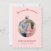 Cartes Pour Fêtes Annuelles Rose & Rouge Bébé en Route Grossesse Noël (Devant)