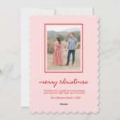 Cartes Pour Fêtes Annuelles Rose & Rouge Bébé en Route Grossesse Noël (Dos)