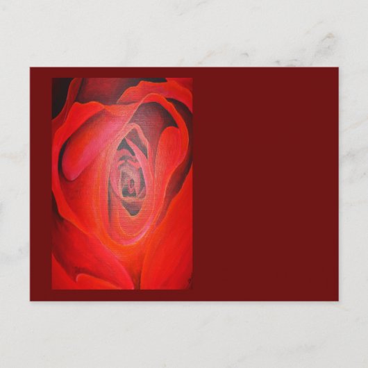 Cartes Pour Fêtes Annuelles Rose rouge en forme de coeur (Devant)