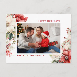 Cartes Pour Fêtes Annuelles Rose rouge et blanche Joyeux Noël Photo
