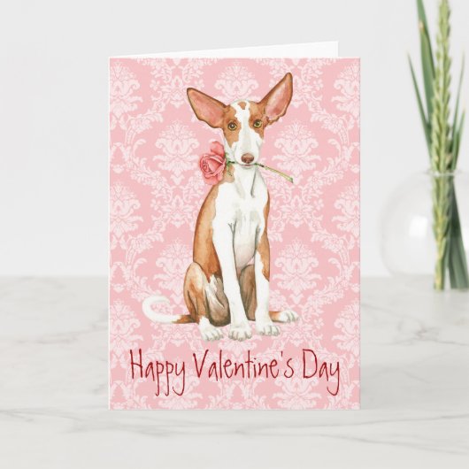Cartes Pour Fêtes Annuelles Rose Valentin Ibizan Hound (Devant)