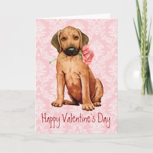 Cartes Pour Fêtes Annuelles Rose Valentin Rhodesian Ridgeback (Devant)