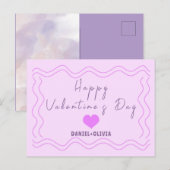 Cartes Pour Fêtes Annuelles Rose - Violet Saint-Valentin (Devant / Derrière)