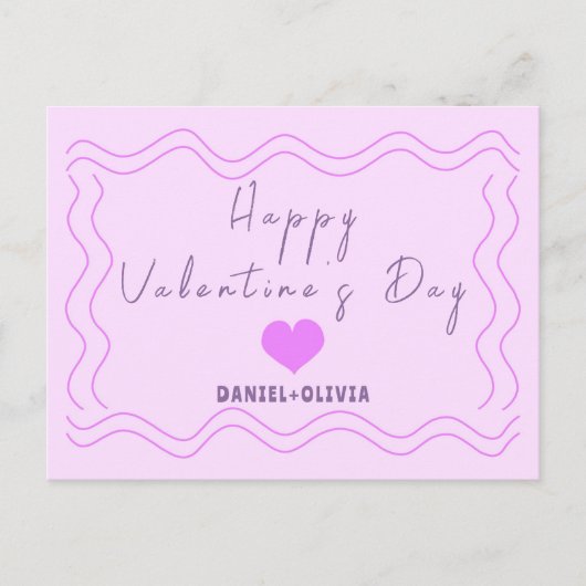Cartes Pour Fêtes Annuelles Rose - Violet Saint-Valentin (Devant)