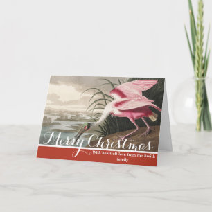 Cartes Pour Fêtes Annuelles Roseate Spoonbill Art Vintage Audubon