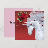 Cartes Pour Fêtes Annuelles Roses de licorne (Devant / Derrière)